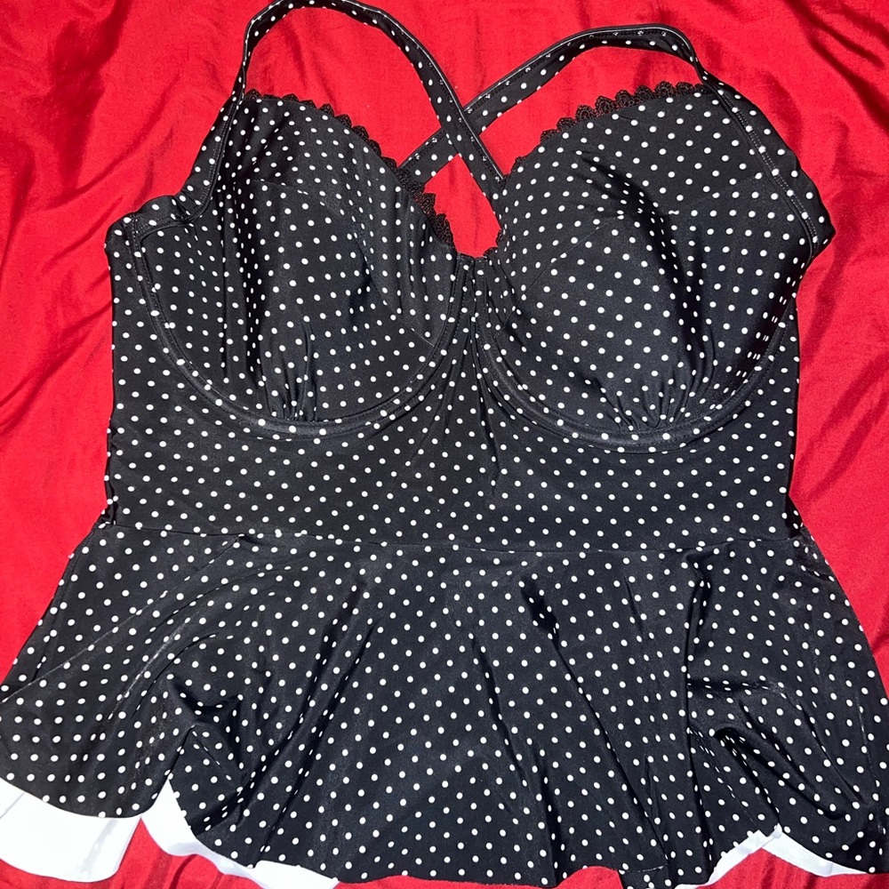Poka Dot Wired Bathing Suit Top